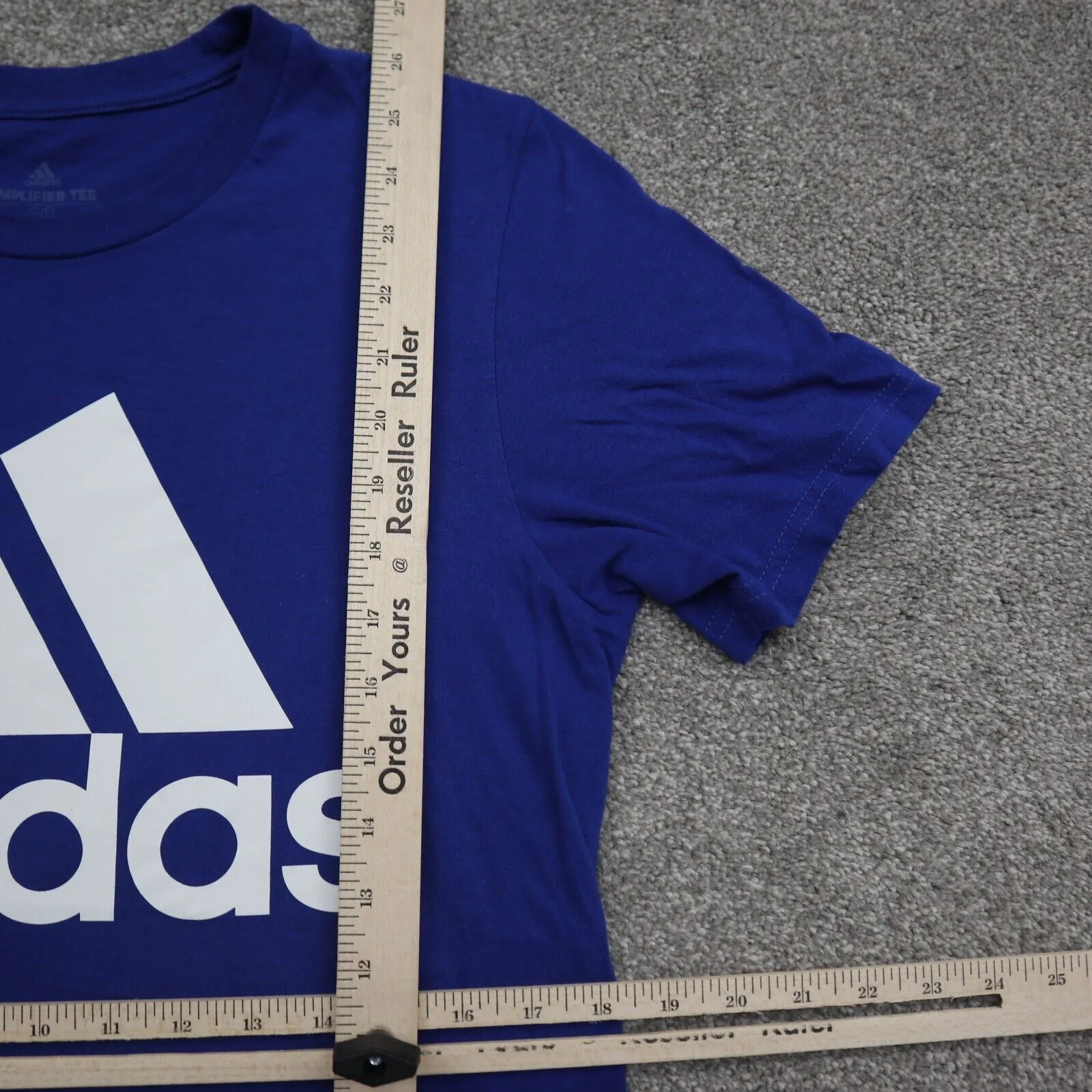 Adidas Men Pullover Graphic Amplifier T-Shirt Short Sleeve Crew Neck Blue SZ S/P