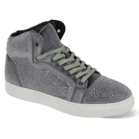 After Midnight Flash in Silver Jeweled High Top Sneakers