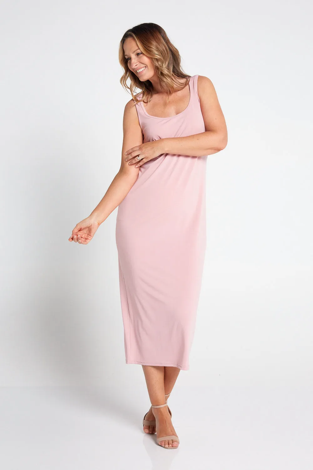 Amy Midi Stretch Slip - Blush