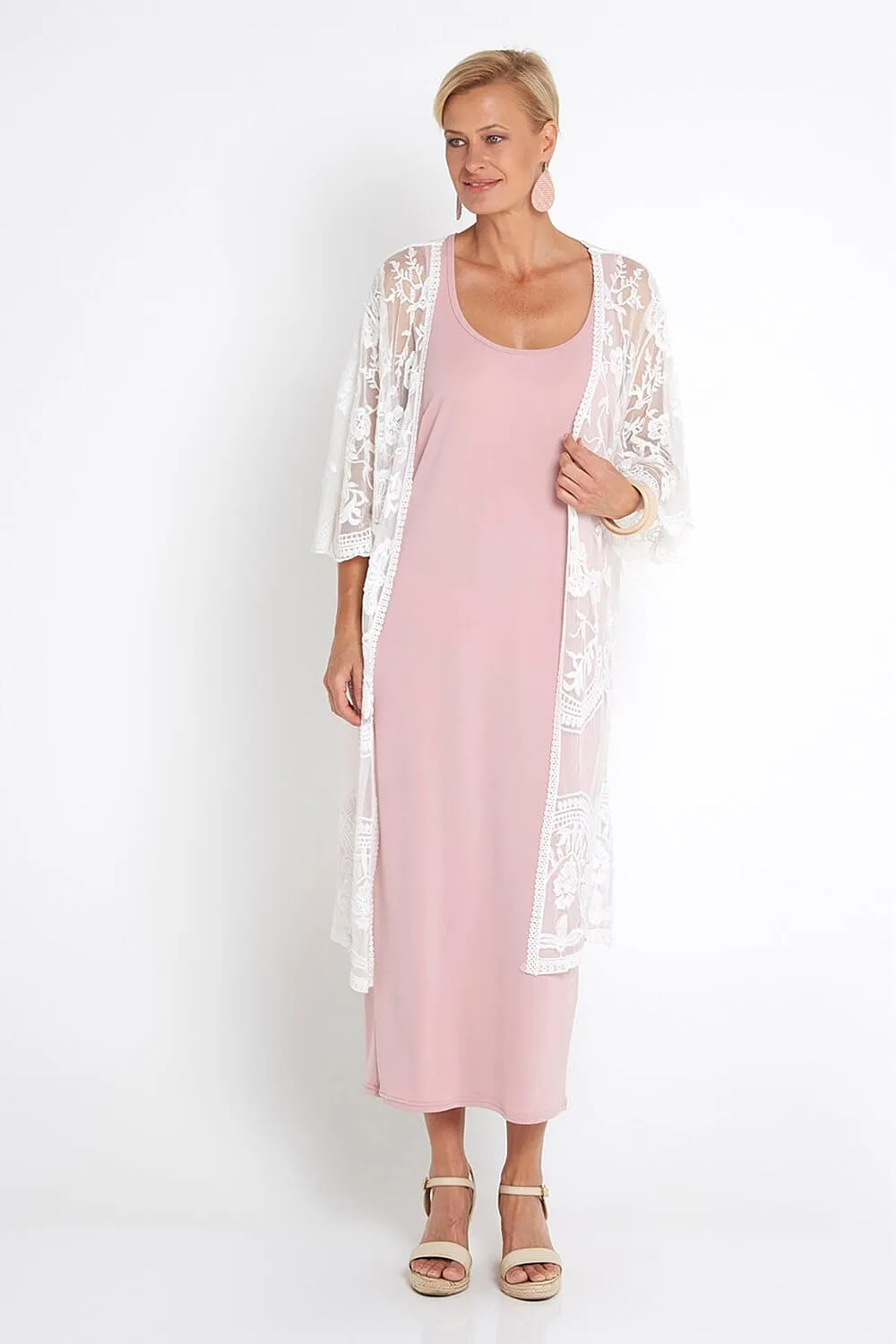 Amy Midi Stretch Slip - Blush