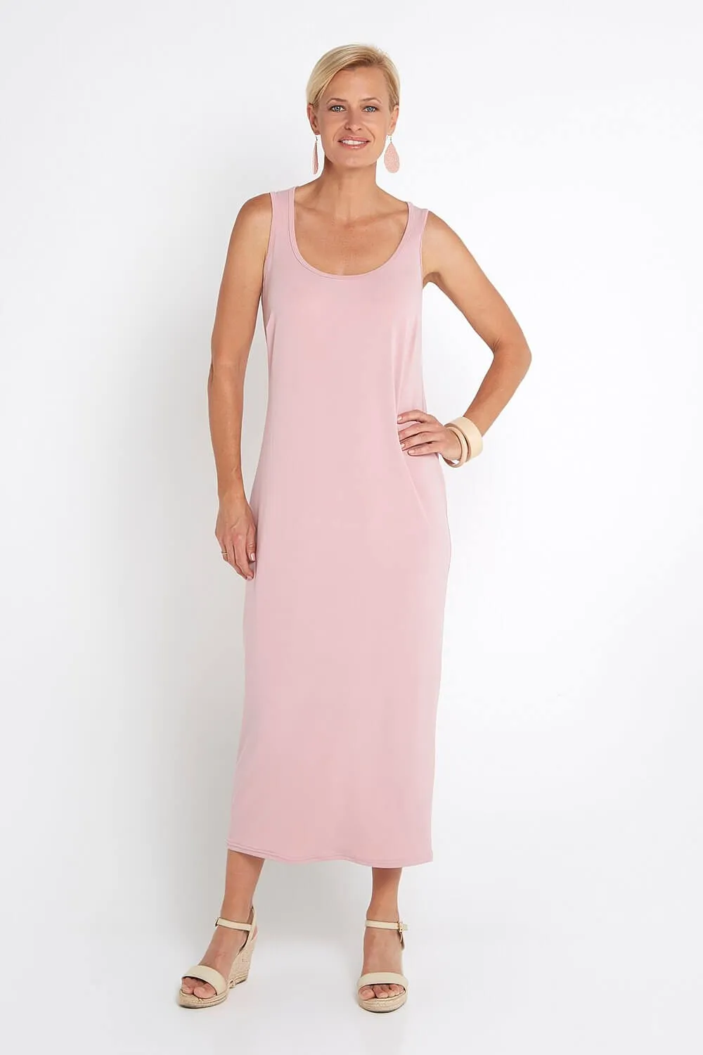 Amy Midi Stretch Slip - Blush