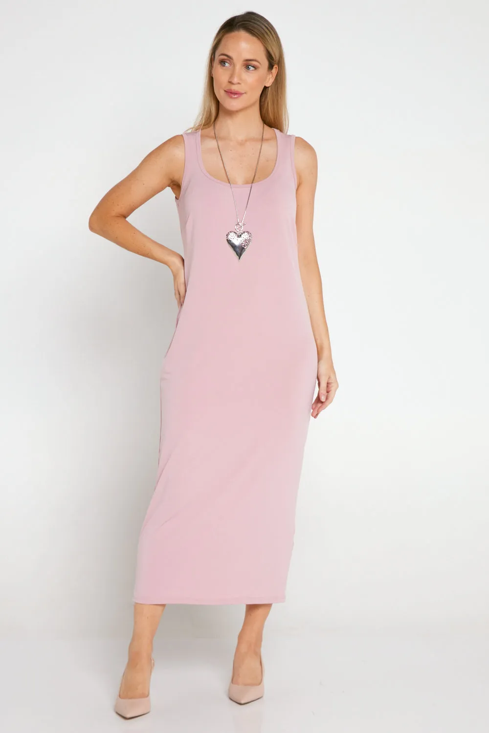 Amy Midi Stretch Slip - Blush