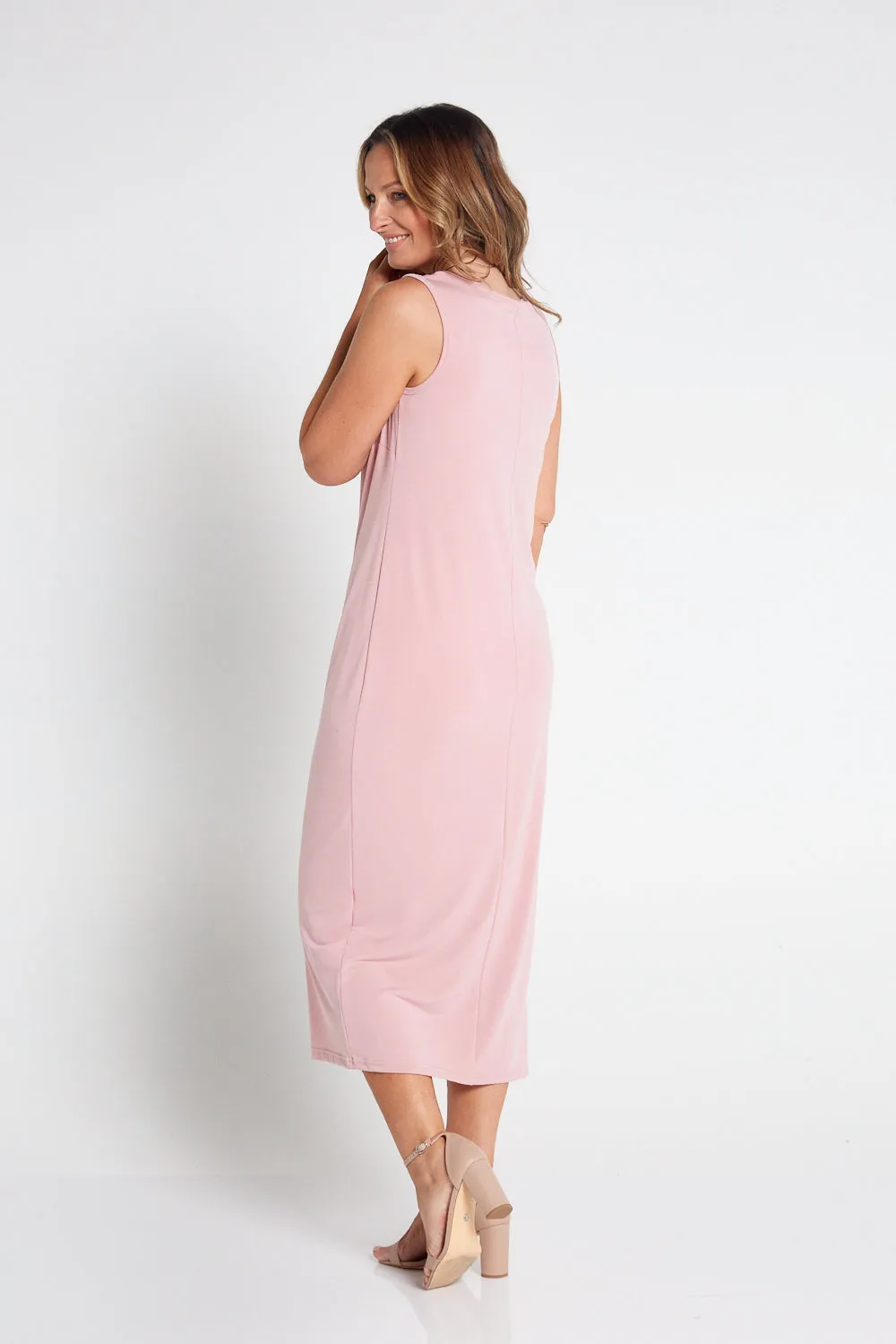 Amy Midi Stretch Slip - Blush