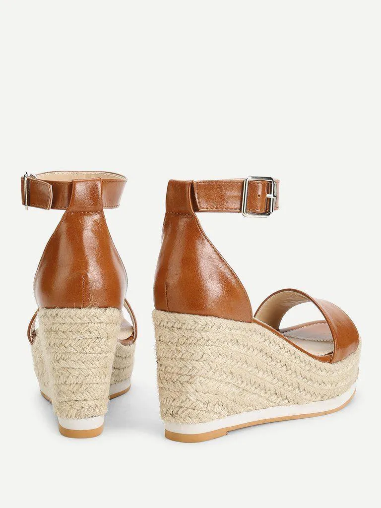 Ankle Strap Espadrille Wedges