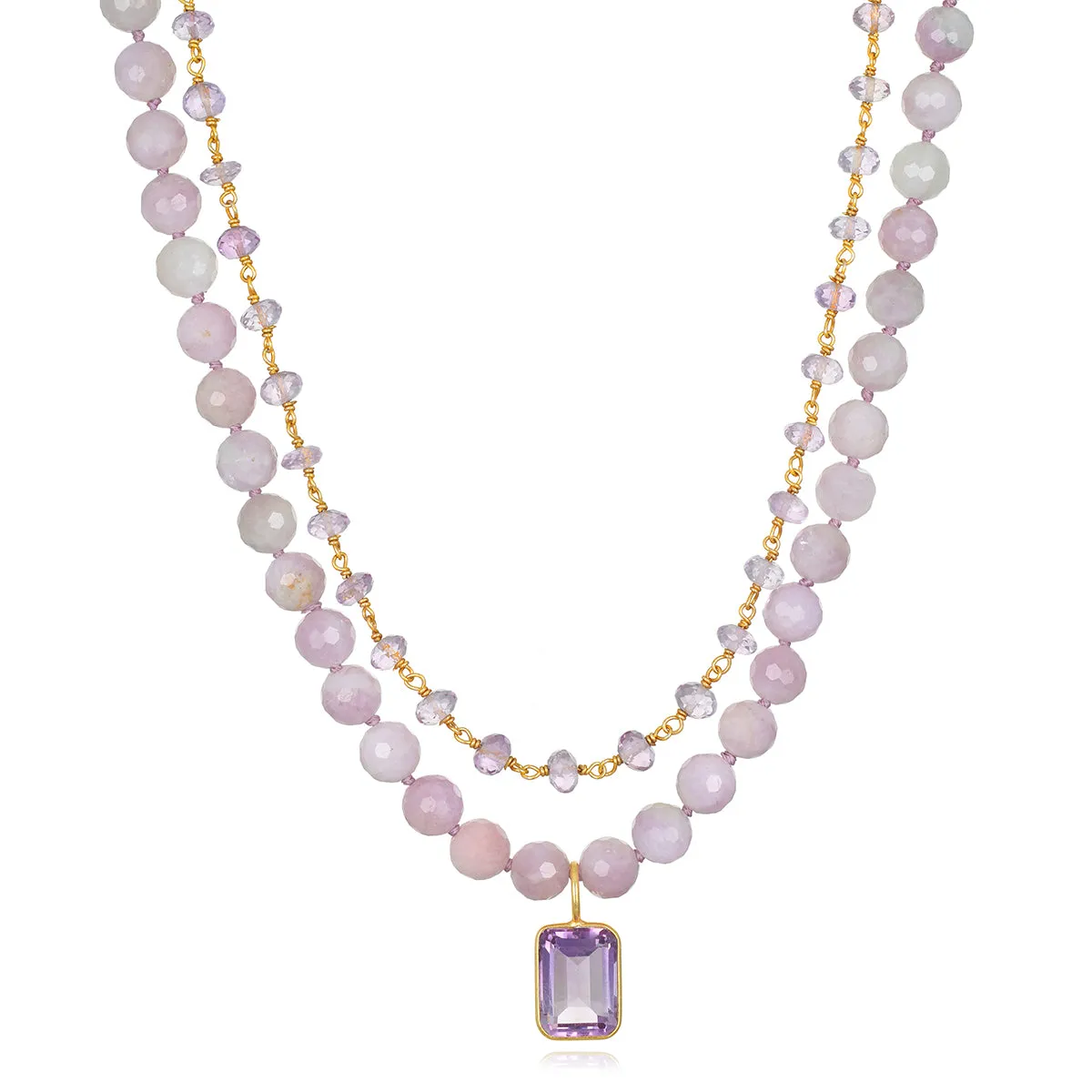 Bella Necklace-Pink Amethyst