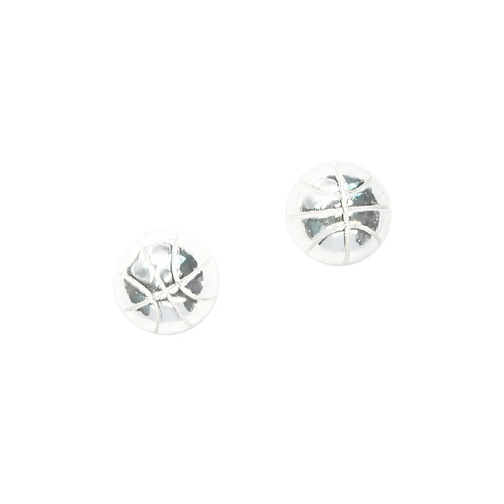 CC Sport Silver Basketball Earrings