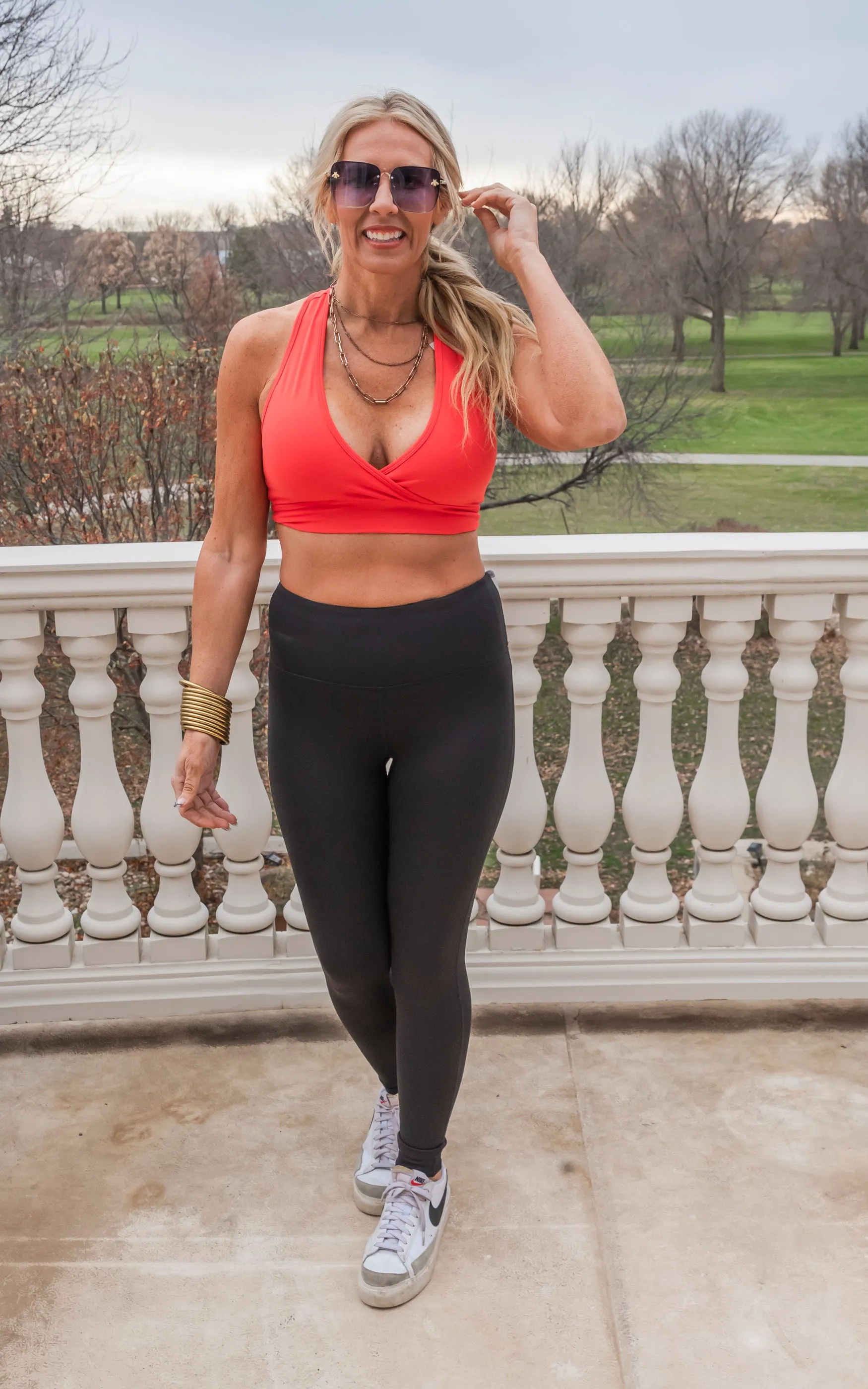 Crossover V-Neck Sports Bra | MONO B - Final Sale