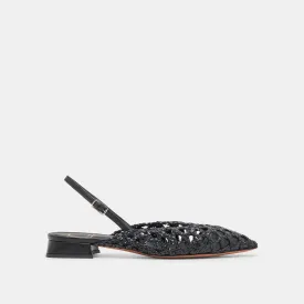 CYNDI FLATS BLACK WOVEN