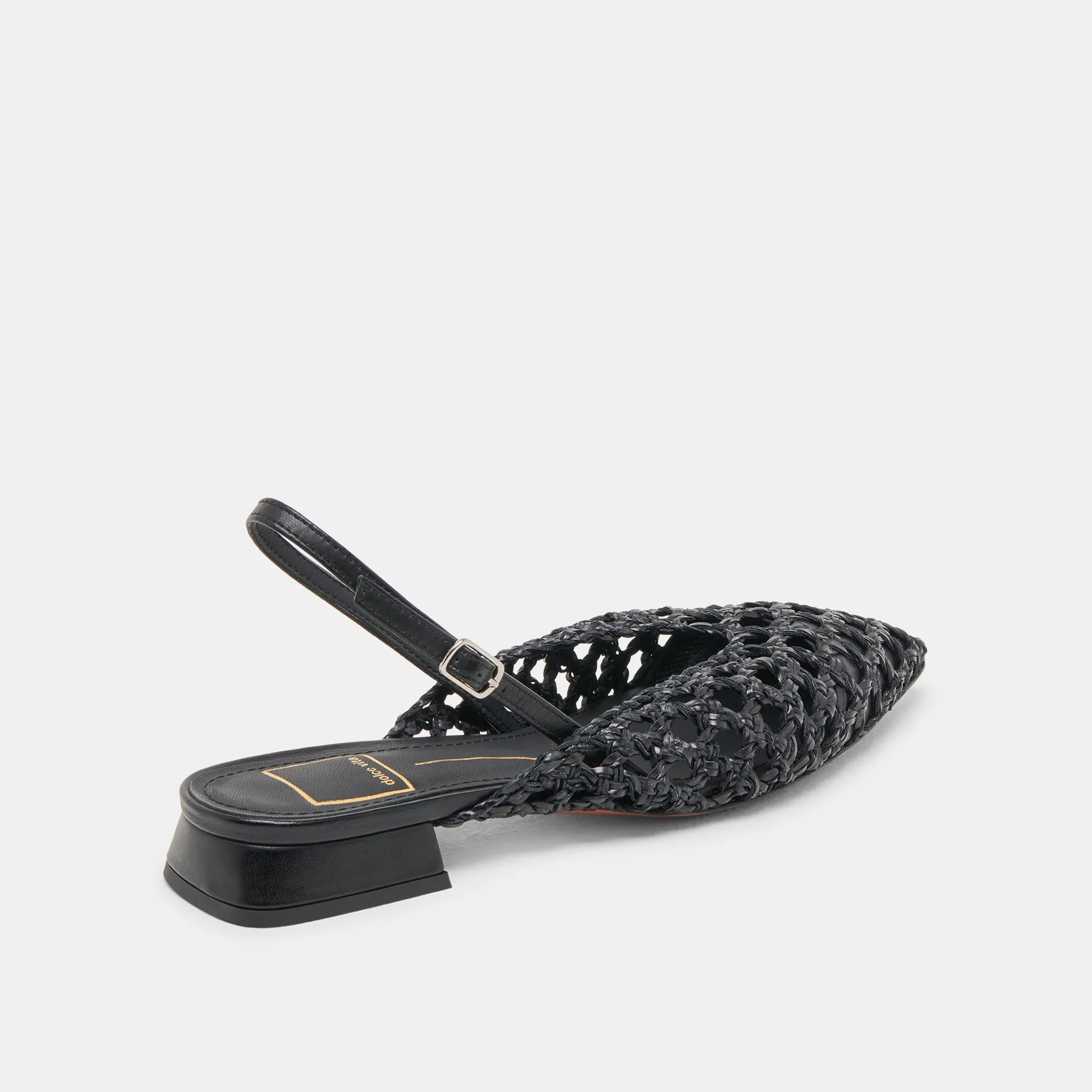 CYNDI FLATS BLACK WOVEN