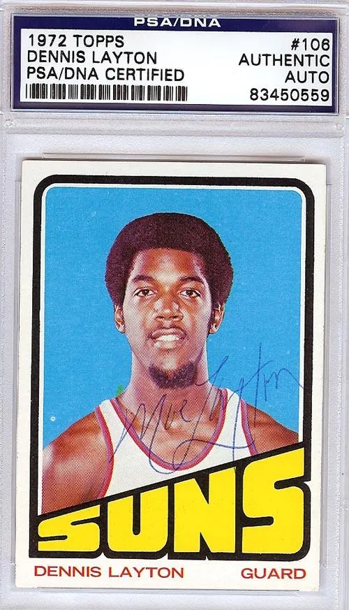 Dennis "Mo" Layton Autographed 1972 Topps Rookie Card #106 Phoenix Suns PSA/DNA #83450559