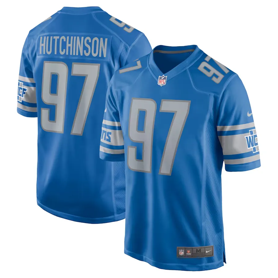 Detroit Lions Aidan Hutchinson Nike Blue Player Game Jersey