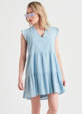 Dex Fresh Blue Babydoll Mini Dress