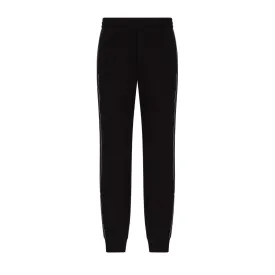 Emporio Armani Black Embossed Logo Jogging Bottoms