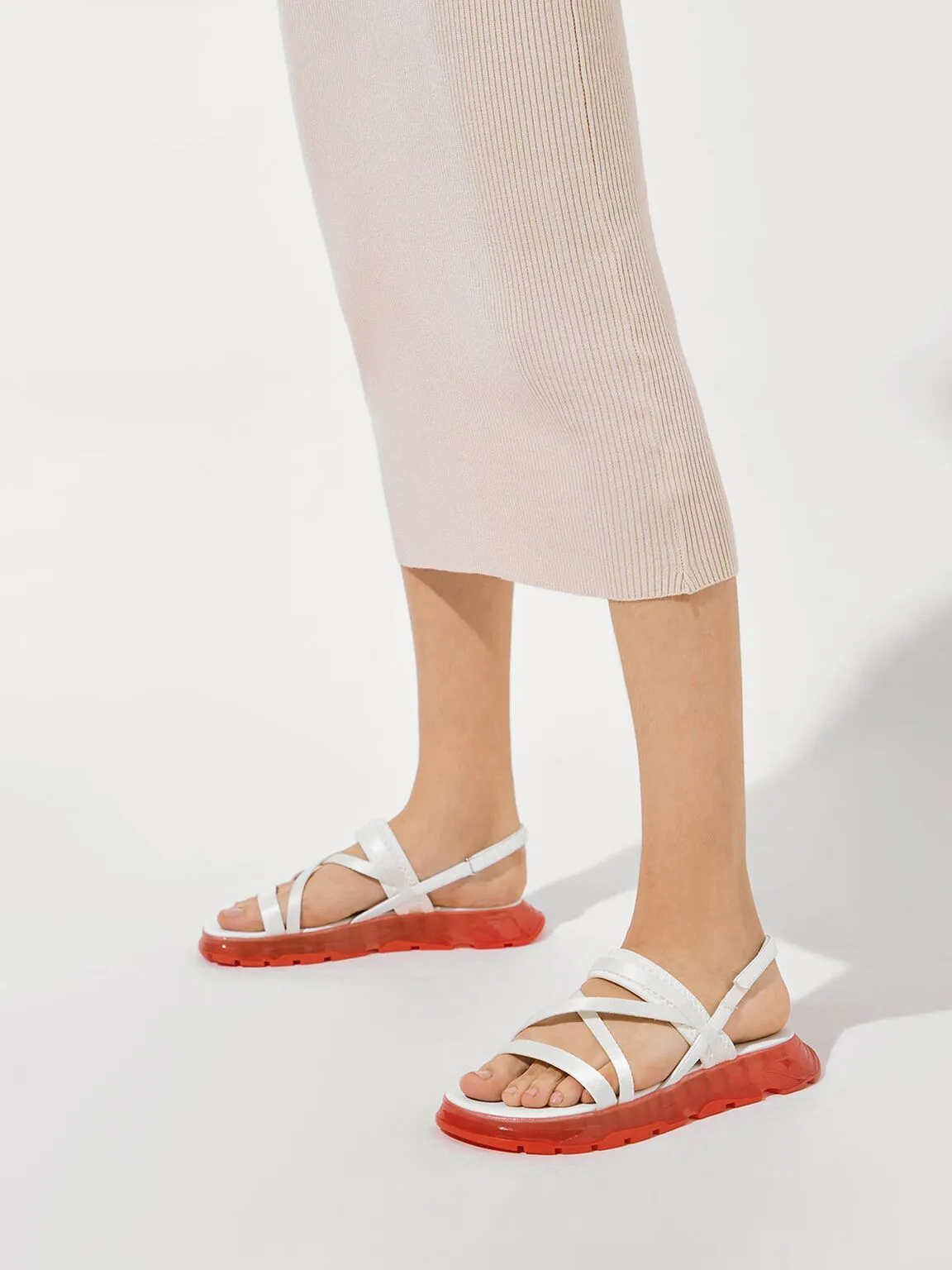 Grosgrain Strappy Flatform Sandals