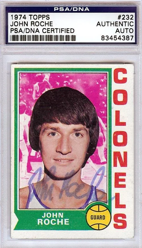 John Roche Autographed 1974 Topps Card #232 Kentucky Colonels PSA/DNA #83454387