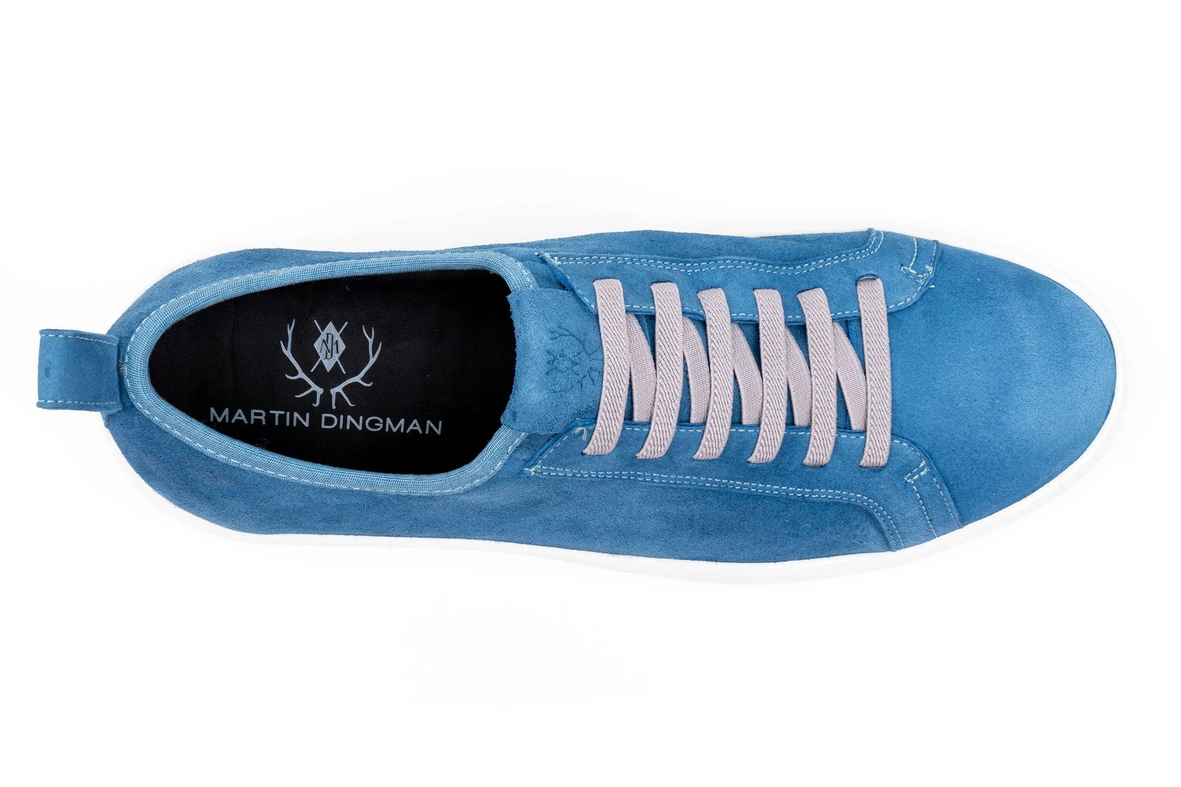 MD Signature Sheep Skin Suede Sneakers - Sky Blue