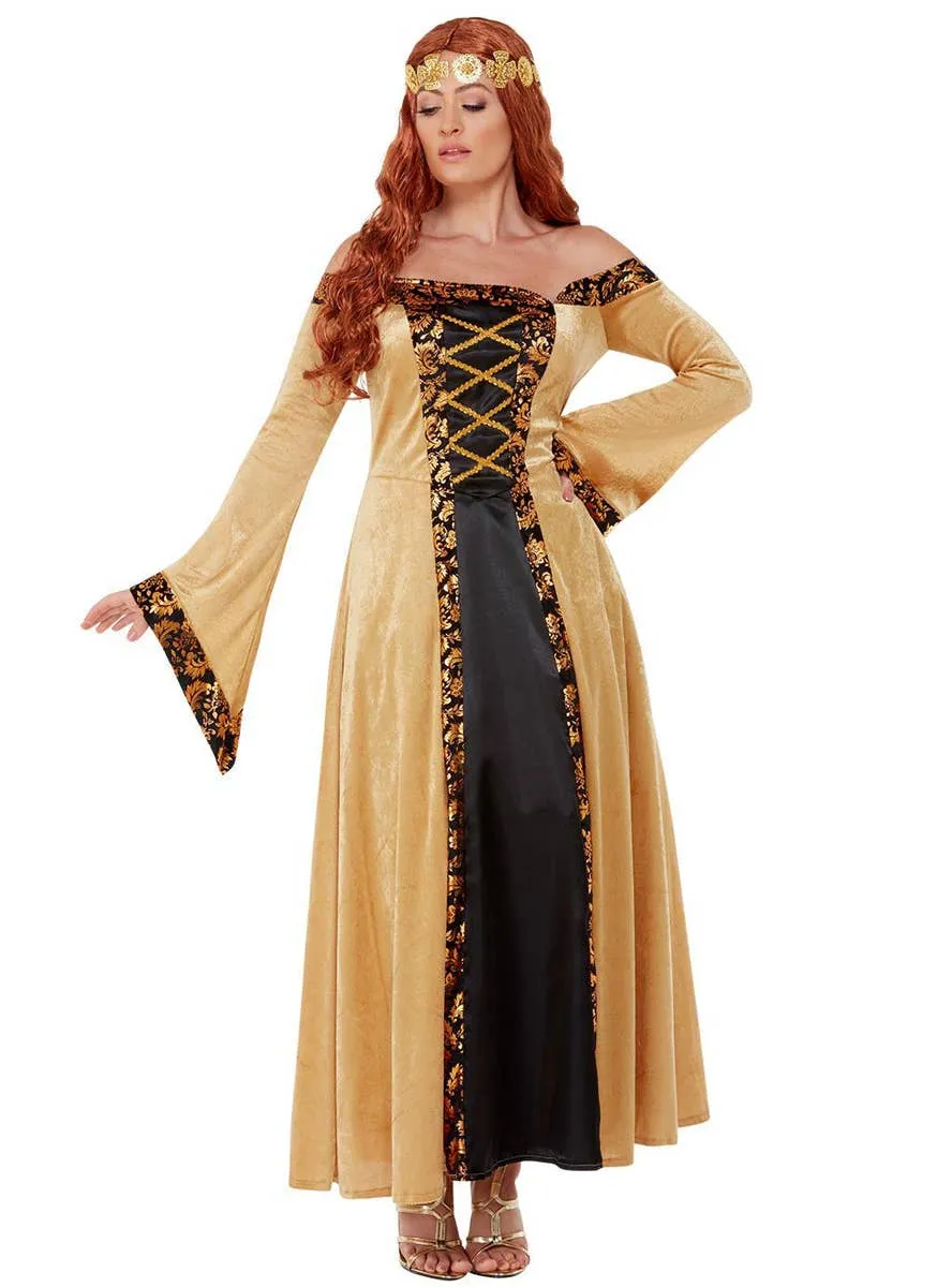 Medieval Black and Gold Countess Womens Costume