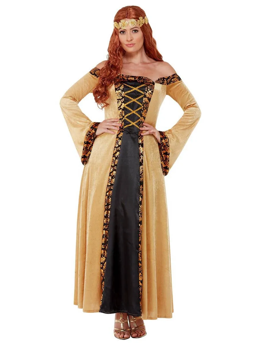 Medieval Black and Gold Countess Womens Costume