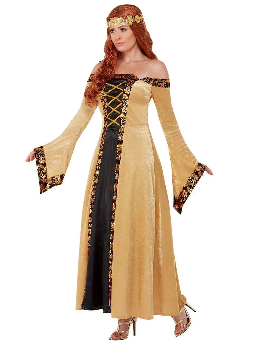 Medieval Black and Gold Countess Womens Costume