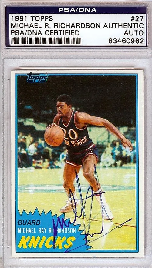 Michael R. Richardson Autographed 1981 Topps Card #27 New York Knicks PSA/DNA #83460962