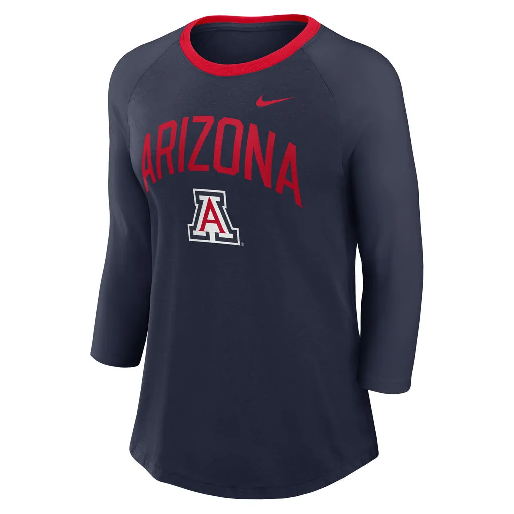 NCAA Arizona Wildcats Women's Nike 3/4 Sleeve Top