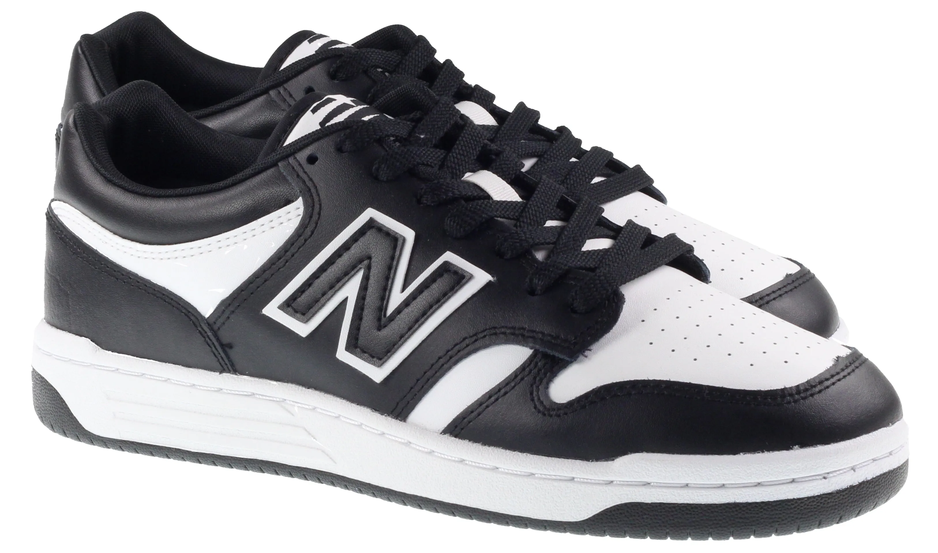 New Balance Trainers Mens 480 Low Leather White Black