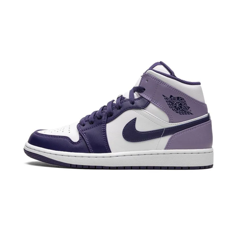 Nike Men's Air Jordan 1 Mid Shoes - Sky J Blueberry / White / Light Purple