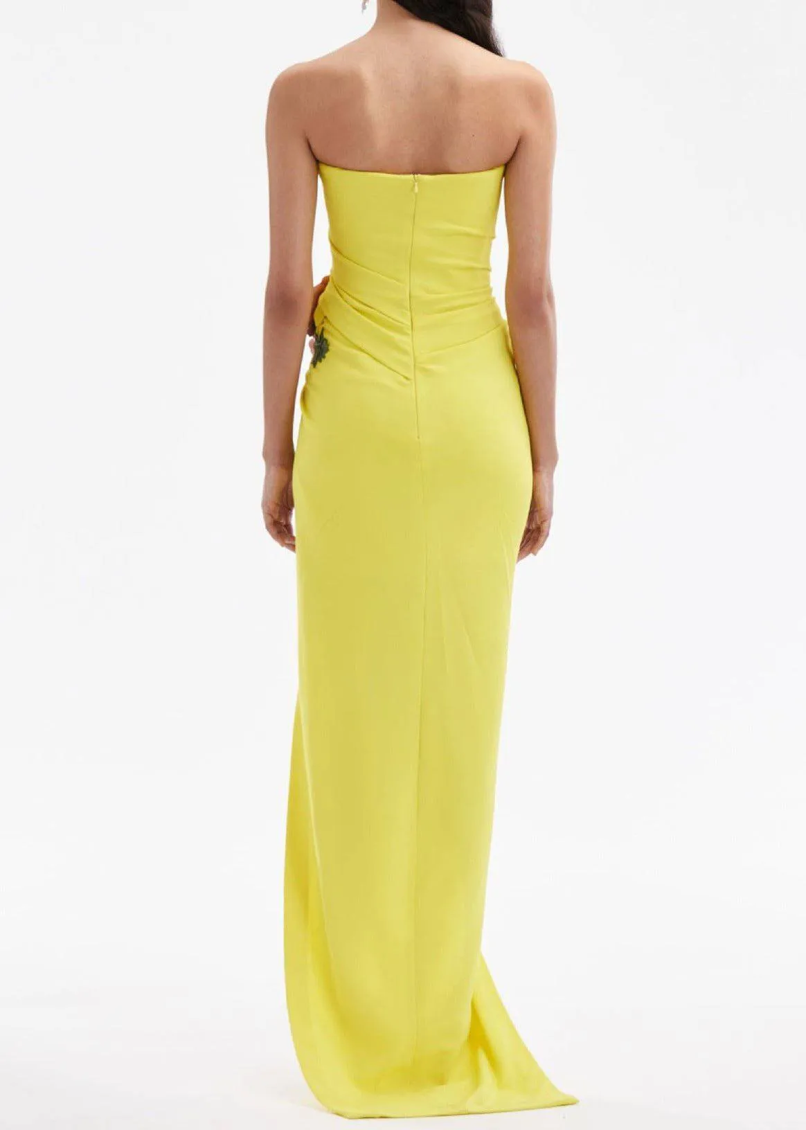 Patsy Ruched Fower Bandeau Maxi Dress