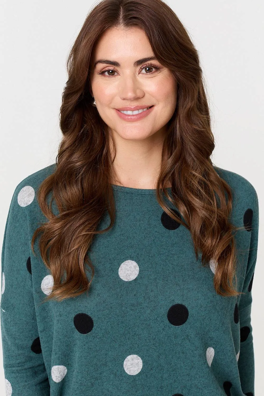 Polka Dot Print Relaxed Sweatshirt