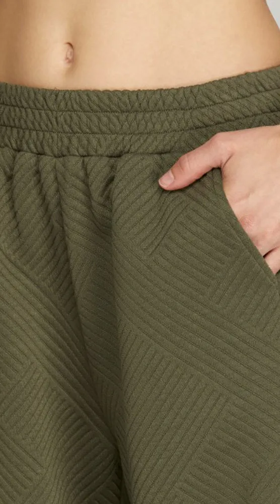 Quilted Knit Capris in Olive by She   Sky