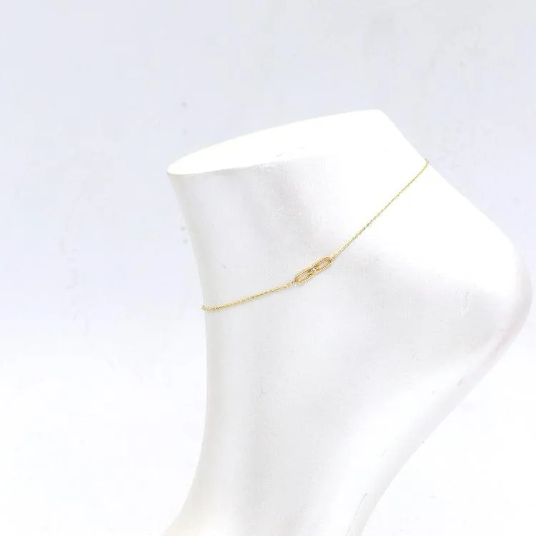 Real Gold 2 GZMessika Anklet, Adjustable Size - Model 0012 A1337