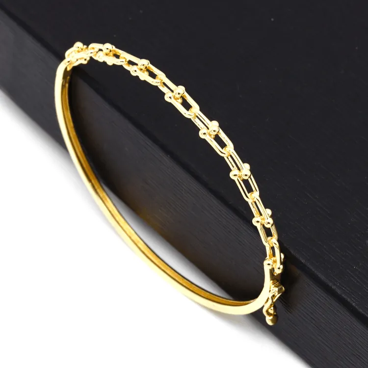 Real Gold GZTF Hardware Lock Bangle 6601 45 - 55 MM (SIZE 13-14) BA1327