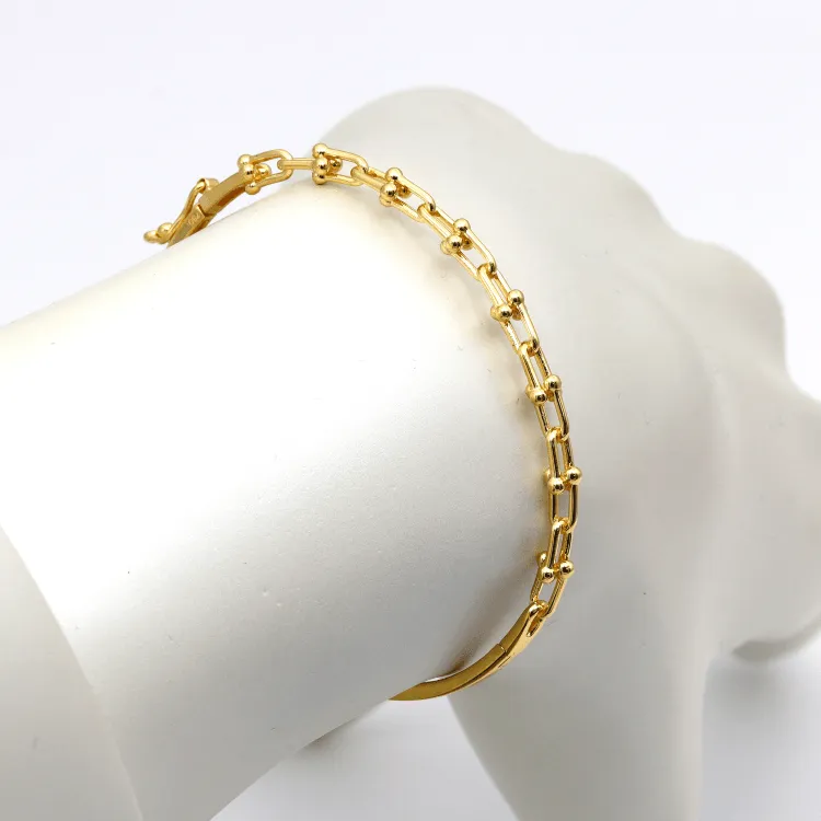 Real Gold GZTF Hardware Lock Bangle 6601 45 - 55 MM (SIZE 13-14) BA1327