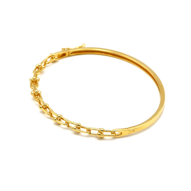 Real Gold GZTF Hardware Lock Bangle 6601 45 - 55 MM (SIZE 13-14) BA1327