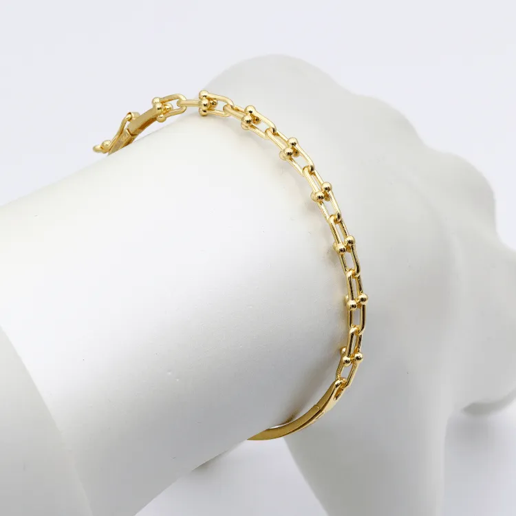 Real Gold GZTF Hardware Lock Bangle 6601 45 - 55 MM (SIZE 13-14) BA1327