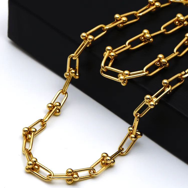 Real Gold GZTF Hardware With Real TF Lock Solid Chain Necklace 0372 (40 C.M) CH1173