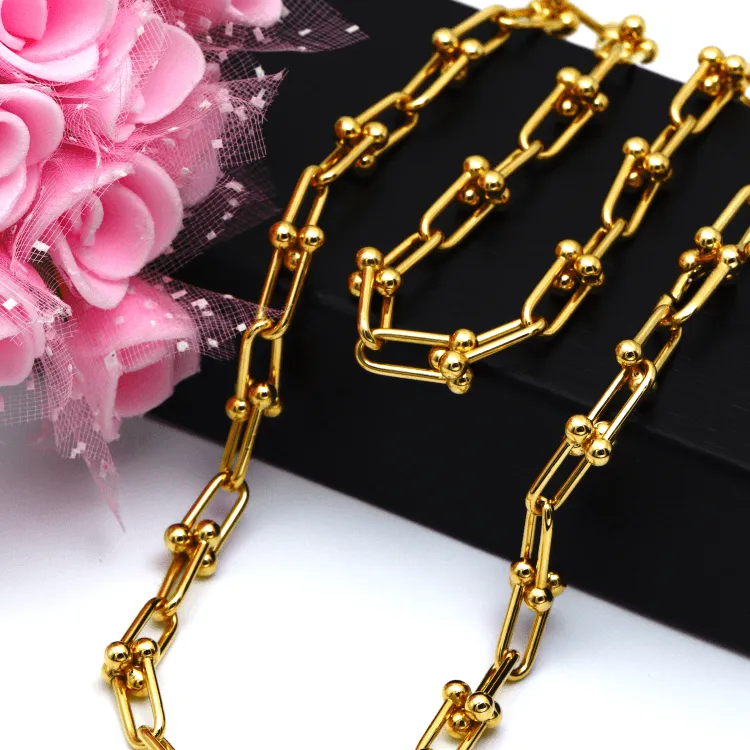 Real Gold GZTF Hardware With Real TF Lock Solid Chain Necklace 0372 (40 C.M) CH1173