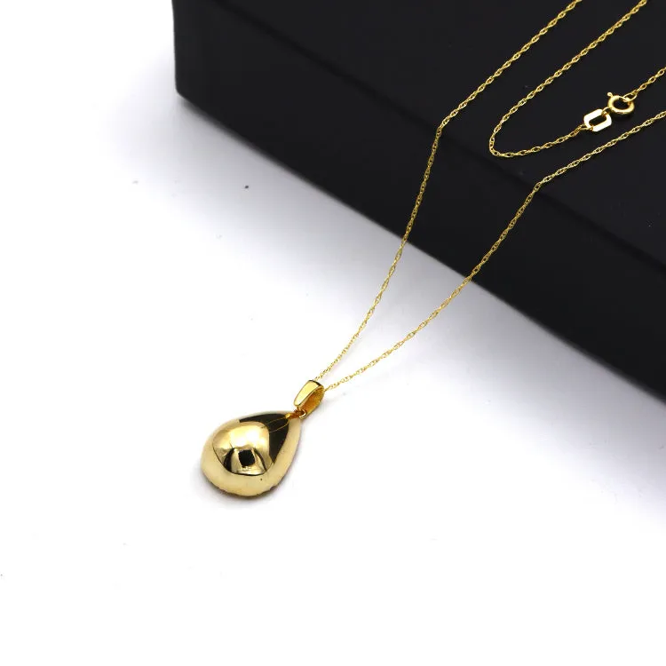 Real Gold Half Teardrop Necklace - Model 0316 CWP 1955