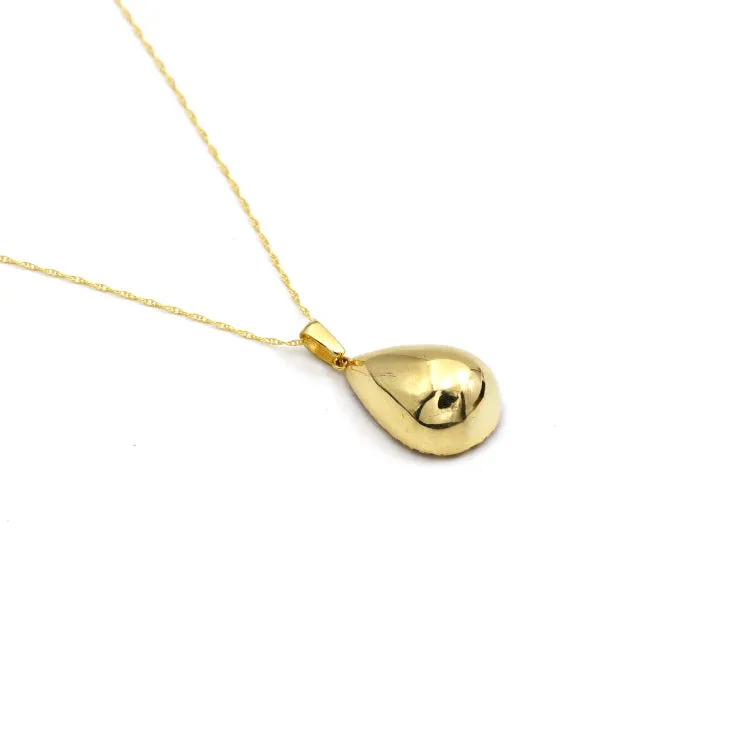 Real Gold Half Teardrop Necklace - Model 0316 CWP 1955