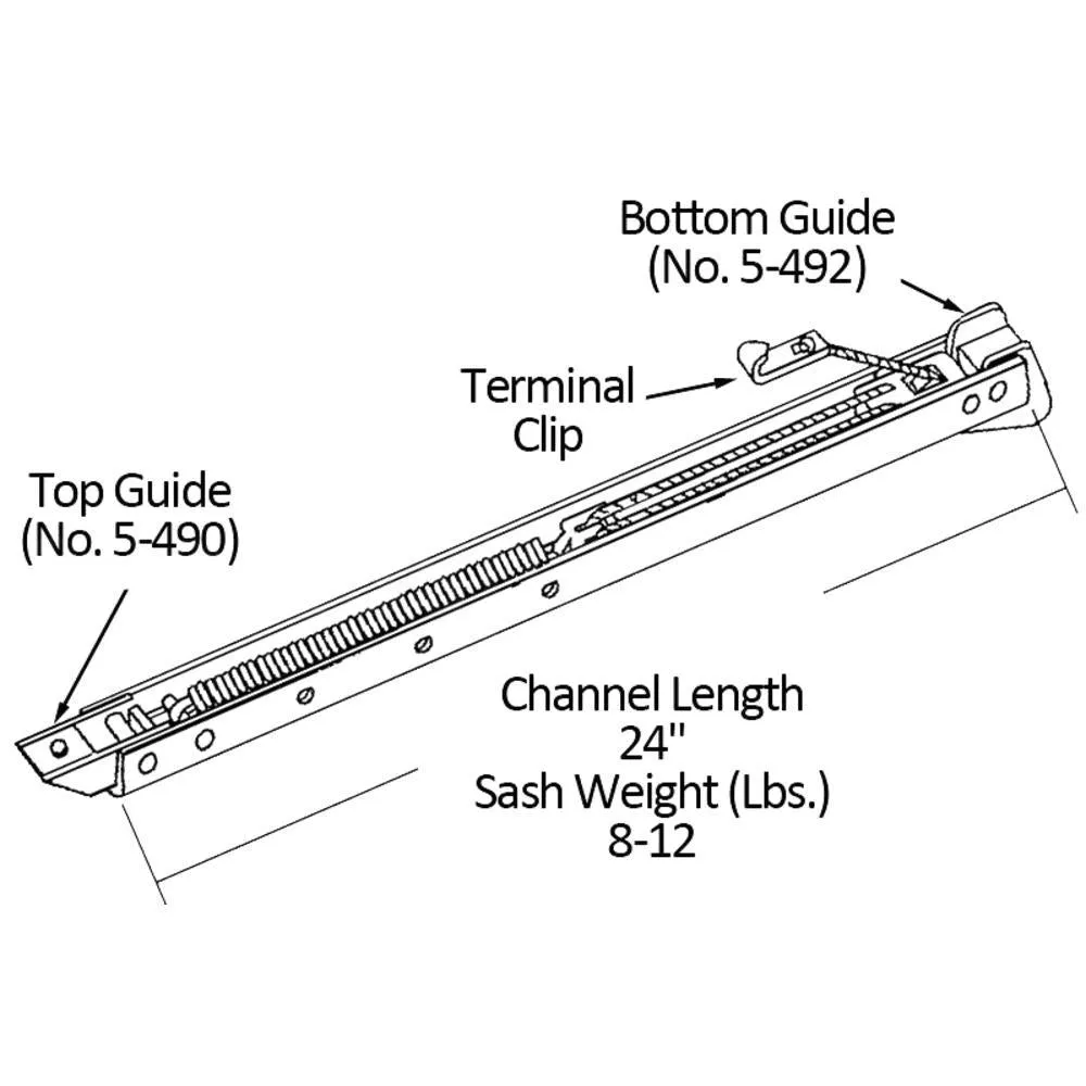 Single Hung Sliding Window 24" Sash Balance 8-12 Lbs