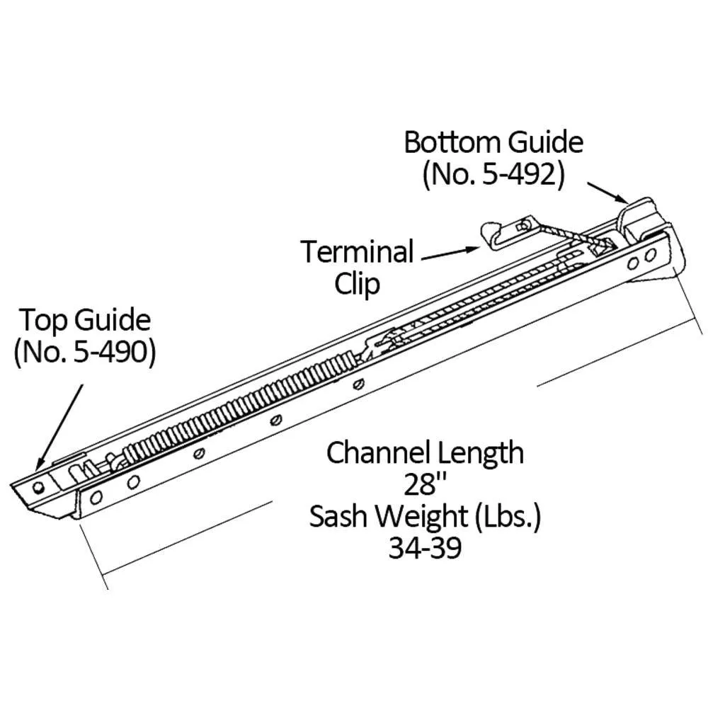 Single Hung Sliding Window 28" Sash Balance 34-39 Lbs