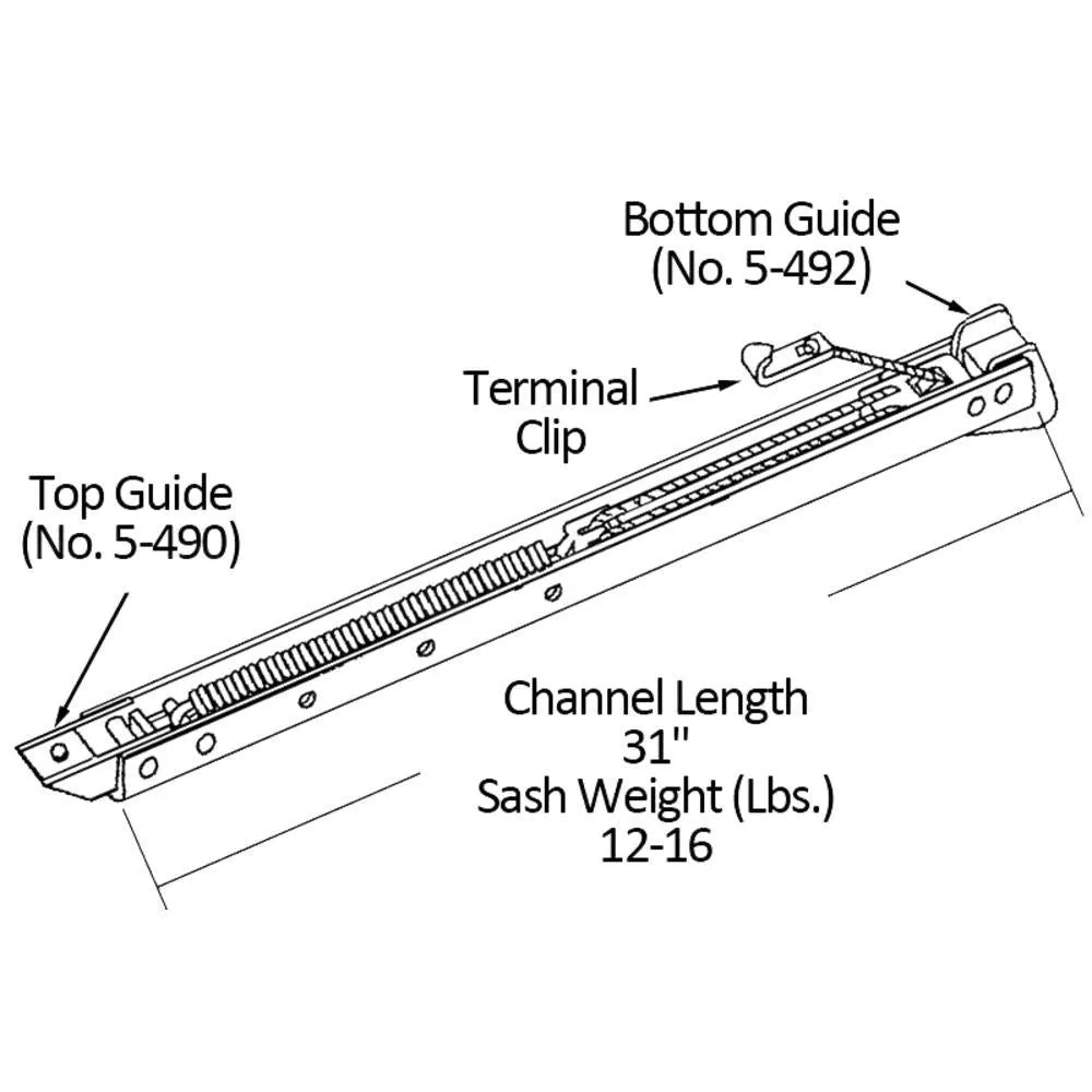 Single Hung Sliding Window 31" Sash Balance 12-16 Lbs