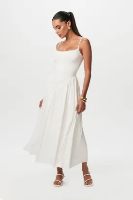 Smooth Shirred Tank Midi Dress