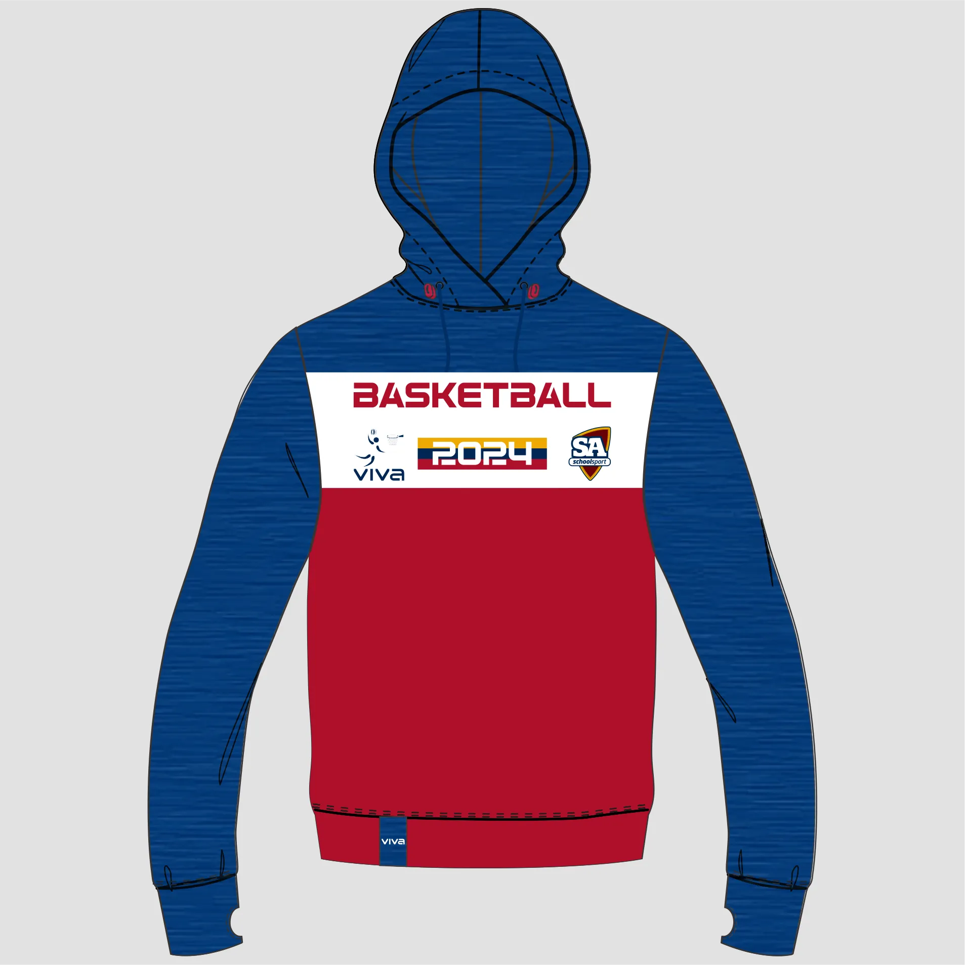 SSSA BASKETBALL EVENT HOODIE  NAVY W RED