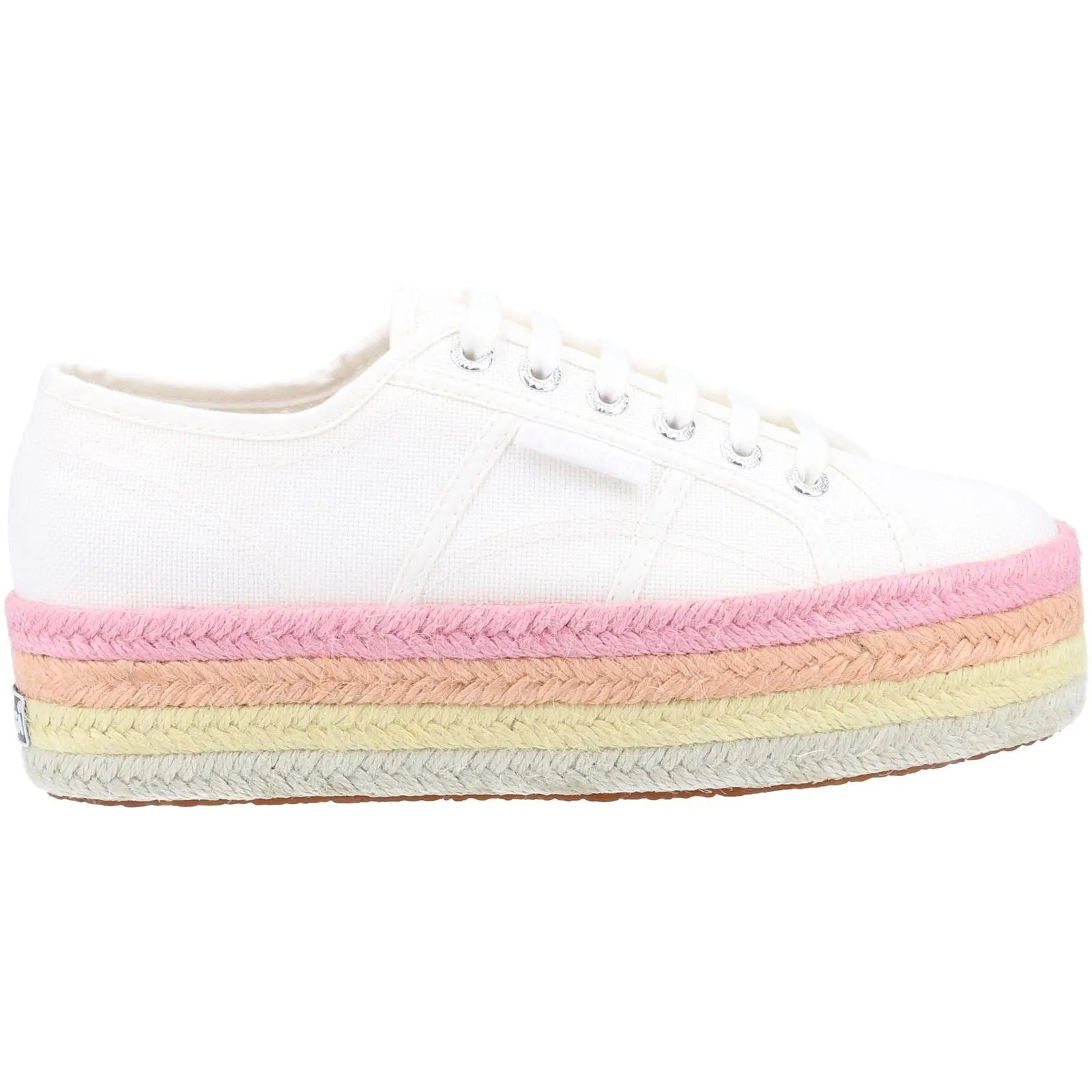 Superga 2790 Multicolor Rope 100% Cotton Women's White/Candy Multicolour Trainers