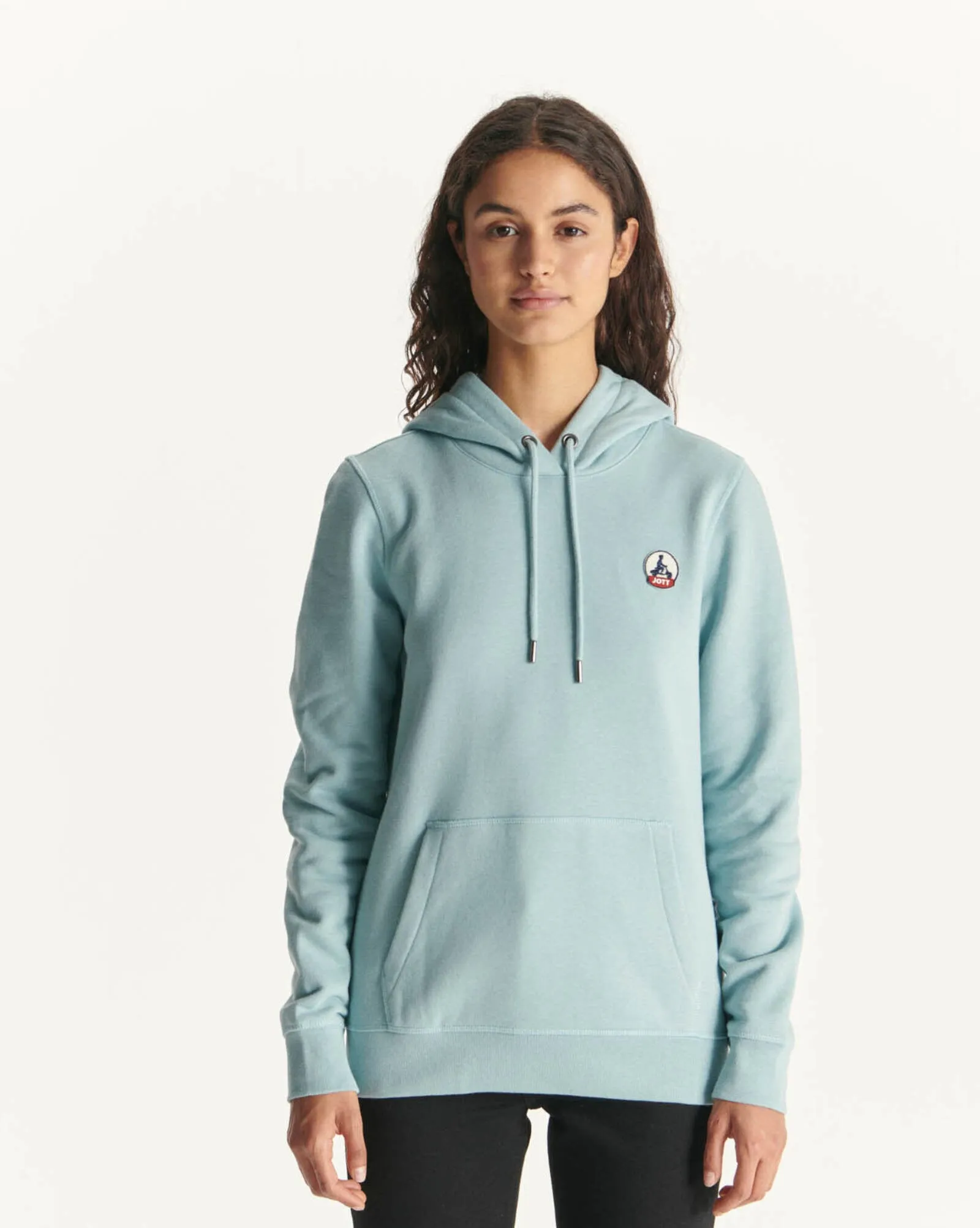 Sweat à capuche en coton biologique Iceberg bleu Livia