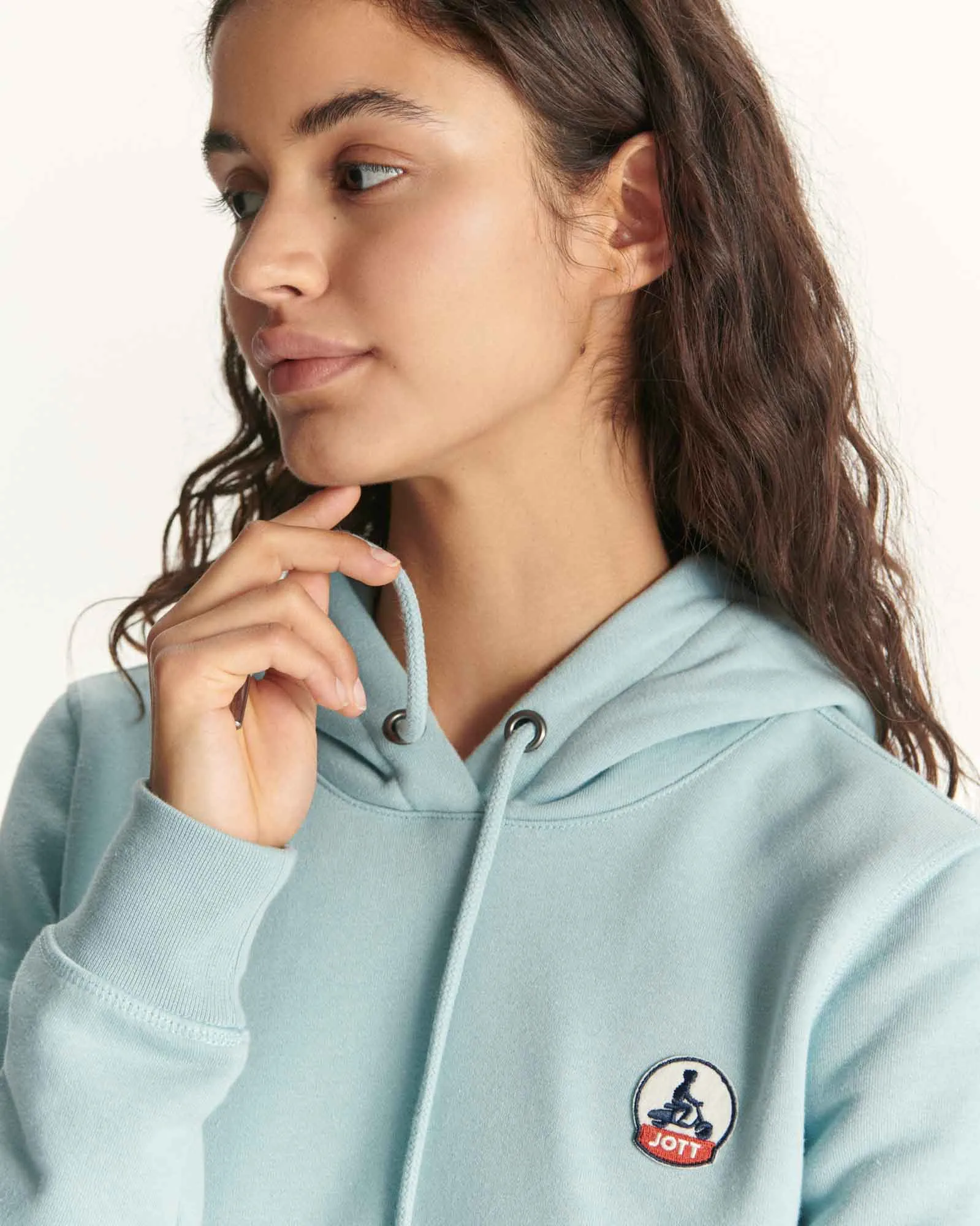 Sweat à capuche en coton biologique Iceberg bleu Livia