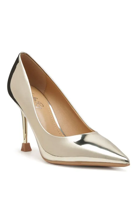 TEEK - POUDRE METALLIC POINTED STILETTOS