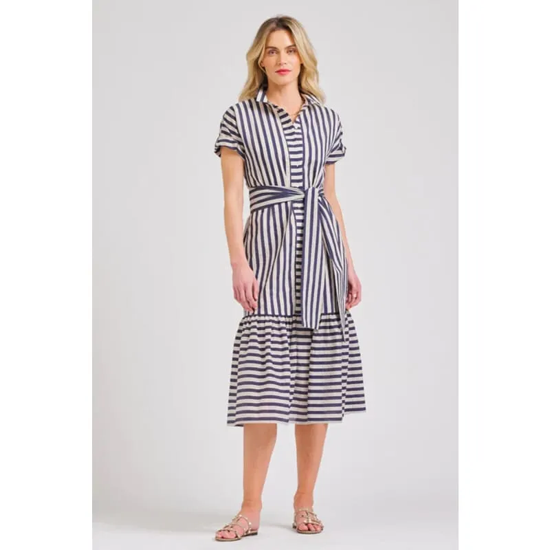 The Emma Dress | Navy Stone Stripe