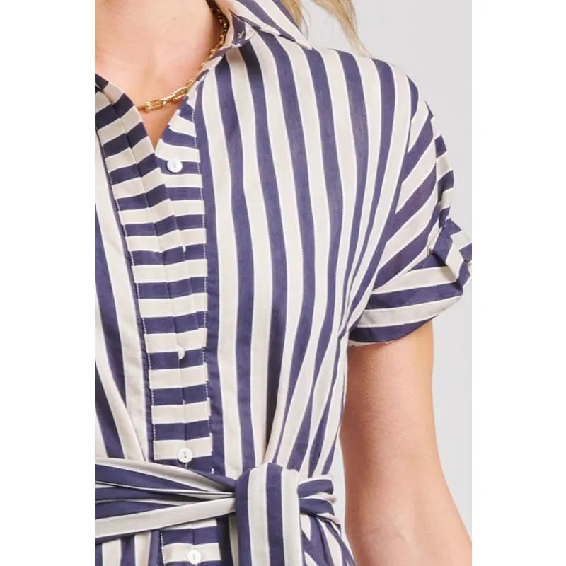 The Emma Dress | Navy Stone Stripe